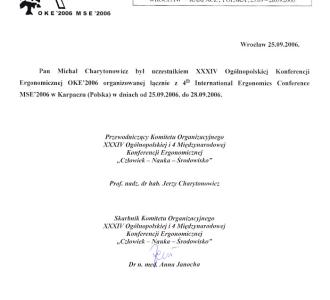 certyfikat dr Michał Charytonowicz